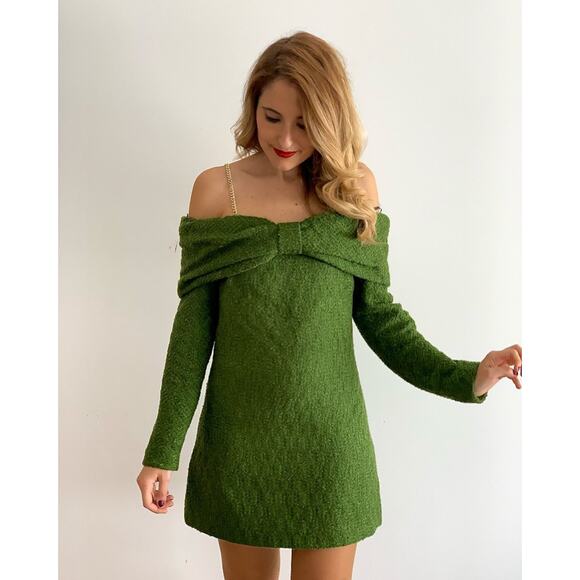 ZARA BLOGGER FAVE!!! Textured Dress with Bow NWT - Picture 12 of 16